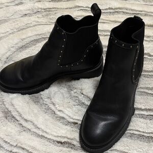 Black Coach Studded Ankle Boots 7